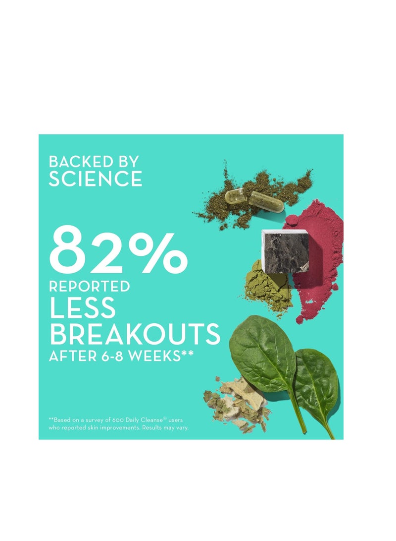 HUM Daily Cleanse Acne Supplement Gut Cleanse Detox for Clear Skin with Organic Algae, Detoxifying Herbs, Zinc & Spirulina Clear Skin Supplement 60 Capsules - Image 3