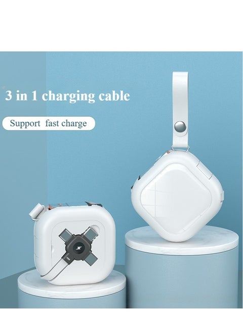 Multi Charging Cable, Retractable Multi Charging Cord 3 in 1 Fast Charger Cord, Multi Charging Adapter and Mobile Phone Holder