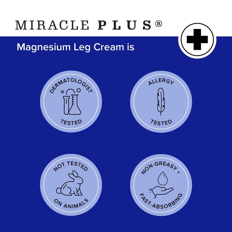 Miracle Plus Magnesium Cream For Leg Relief | Magnesium Lotion Calming Leg Cream Herbal Moisturizer Topical Body Butter Soothes + Calms Sensations, Itching, & Shaking, 8 Oz - Image 3