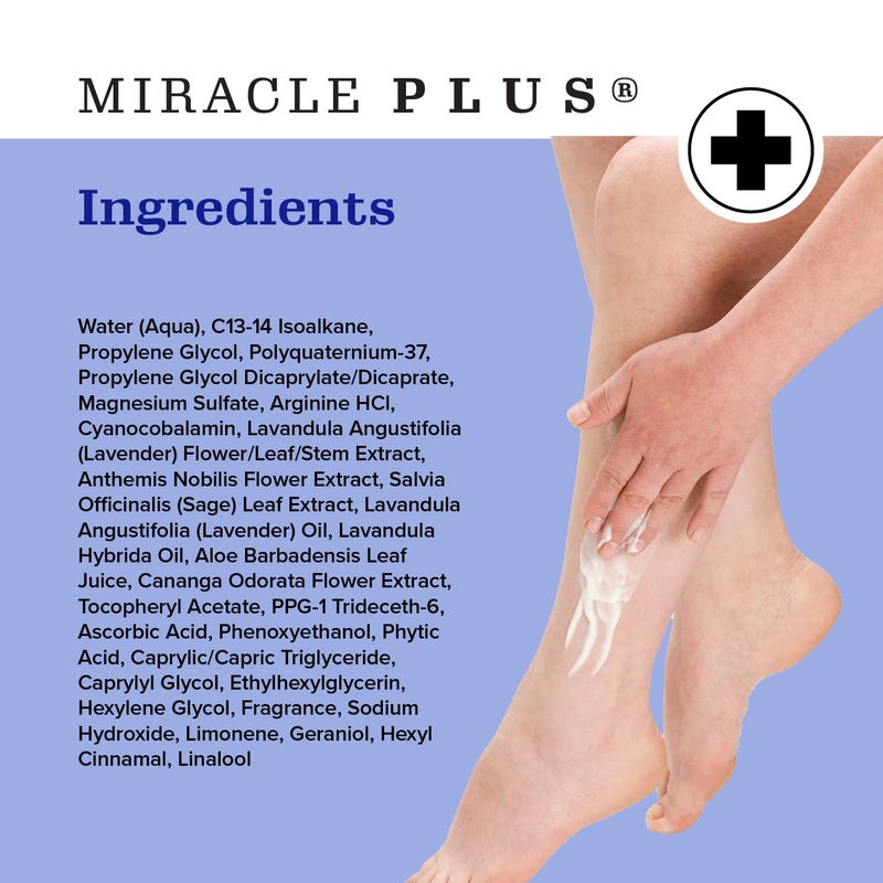 Miracle Plus Magnesium Cream For Leg Relief | Magnesium Lotion Calming Leg Cream Herbal Moisturizer Topical Body Butter Soothes + Calms Sensations, Itching, & Shaking, 8 Oz - Image 5