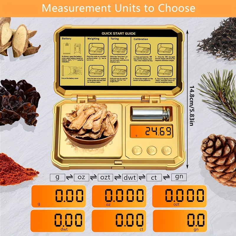 Silvery High Precision Digital Pocket Scale 200g 0.01g LCD Display 6 Unit Conversion Mini For Kitchen - Image 3