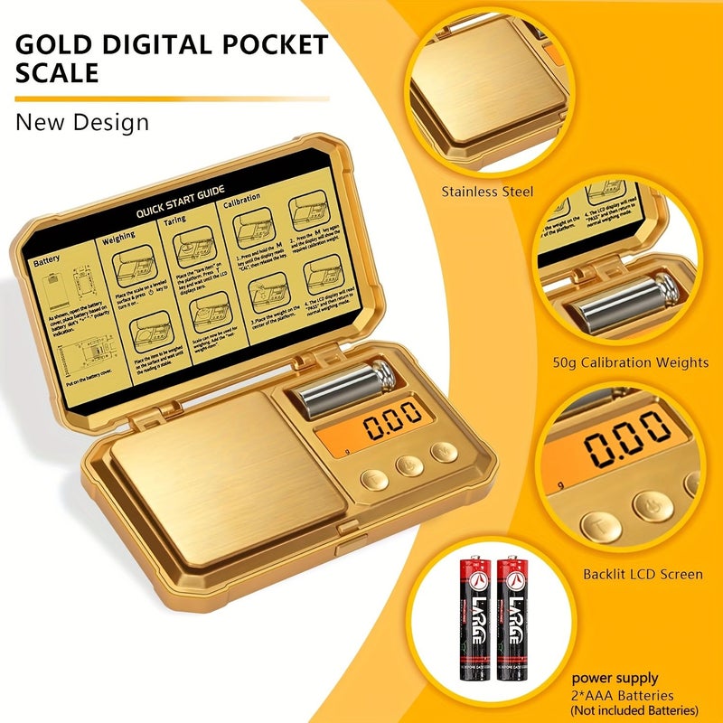 Silvery High Precision Digital Pocket Scale 200g 0.01g LCD Display 6 Unit Conversion Mini For Kitchen - Image 2