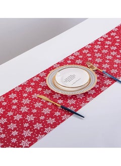 ACLIX Long Table Cloth Runners Merry Christmas Tree and Snowflake Print Round Table Decorations for Birthday Parties Banquets(28x270CM)  - Image 1