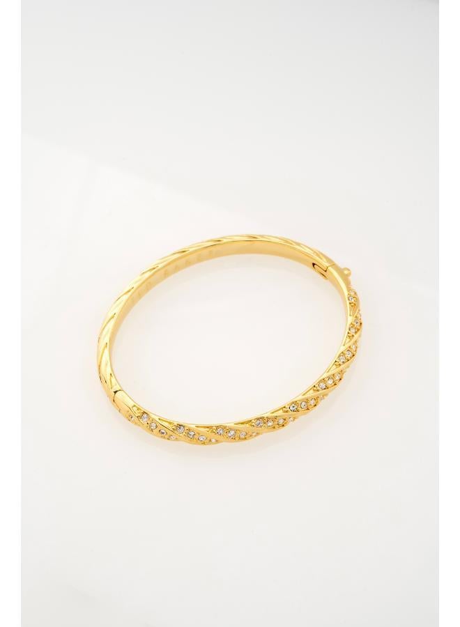 Ted Baker Torvi Crystal Twist Hinged Bangle Bracelet - Image 1