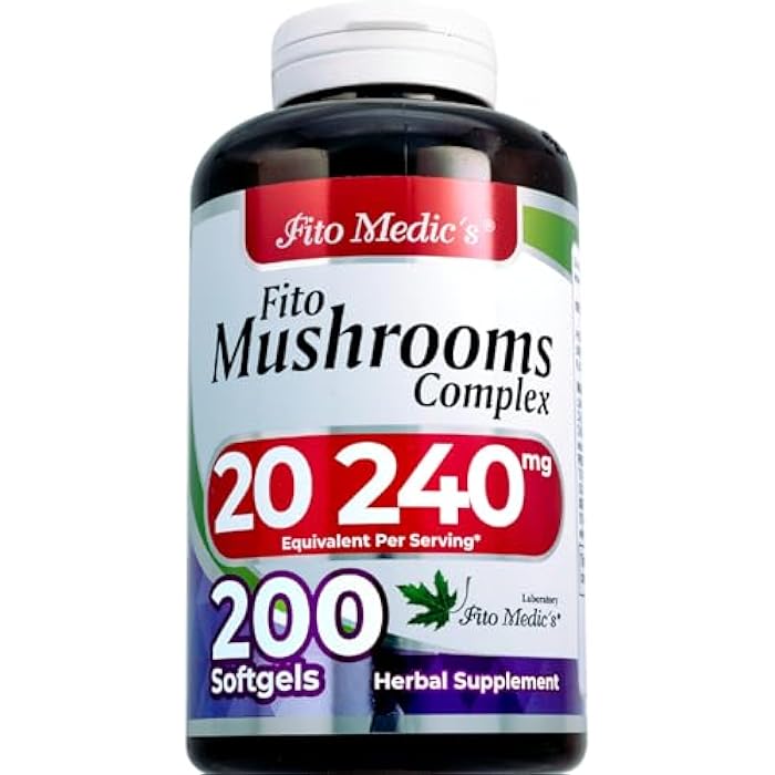 FITO MEDIC'S Lab Mushroom Complex Supplement, 18 Species Blend, 200 Softgels - Image 2