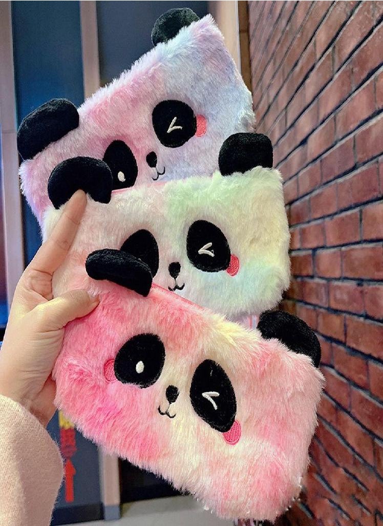 Eckek - Large Capacity Pen Pouch Plush Panda Pencil Bag Panda Pencil Case Plush Pencil Bag Panda Pen Bag - Image 1