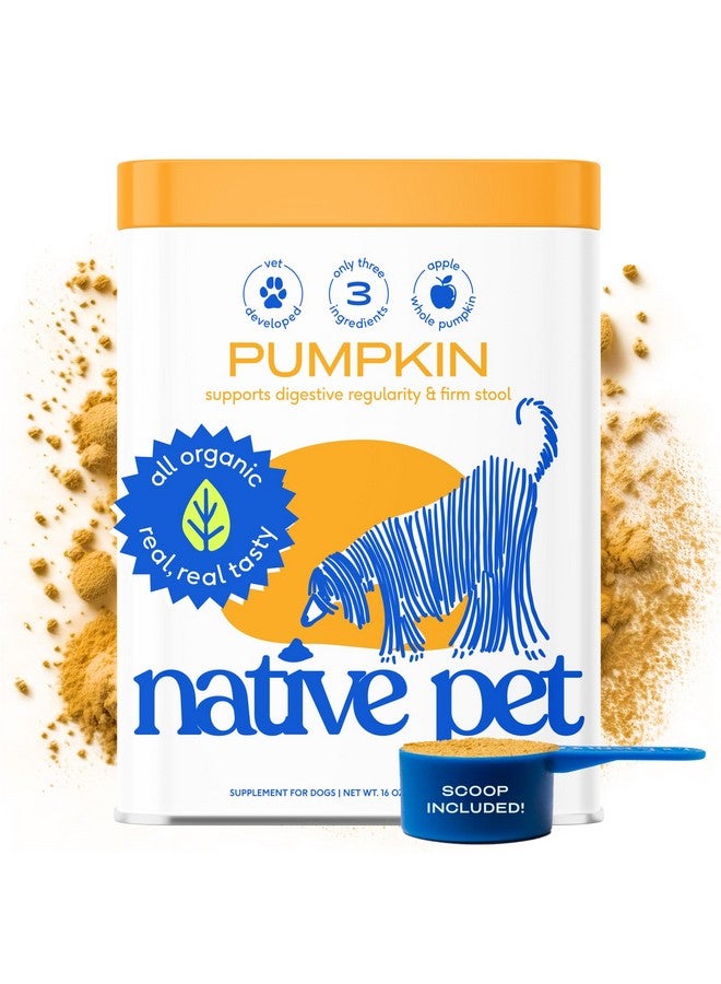 Native Pet Pumpkin for Dogs - Organic Powder Pumpkin Puree Dog Food Toppers -Rich in Fiber Supplement Powder Helps with Digestion, Nutrient Absorption, Diarrhea, Constipation & Upset Stomach-60 Scoops - Image 1