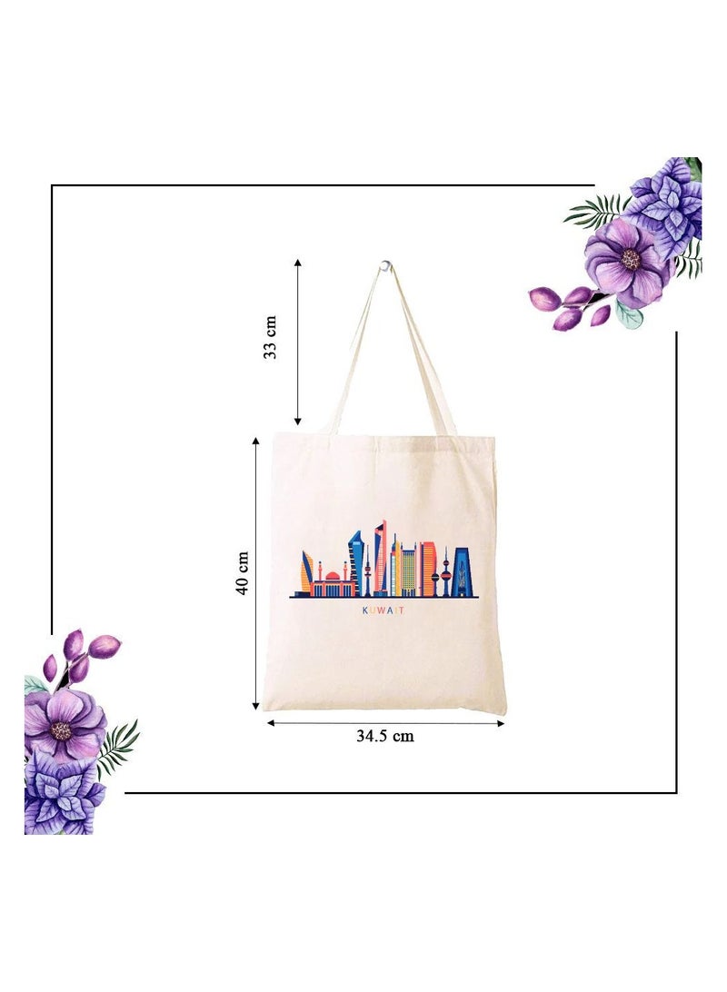 PRINTSHOP4ME Kuwait Cotton Bag For National Day-Eco-Friendly Canvas Cotton Tote Bag With Printed For Women-Reusable Bag,Party Gift Idea And Cotton Gift Bag-Perfect For National Day - Image 3