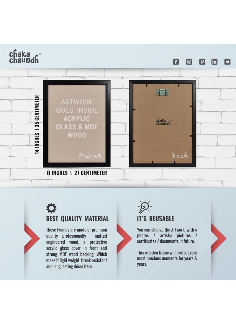 Chaka Chaundh Chaka Chaundh THERE IS ONLY ONE WAY TO success its called HARD WORK Motivational Quotes Framed Posters Inspirational Wall Art Quotes for OFFICE STUDENT STUDY ROOM 14 X 11 Inches Set of 4  - Image 3