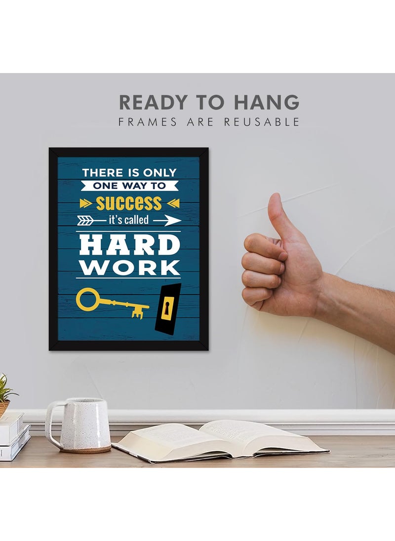 Chaka Chaundh Chaka Chaundh THERE IS ONLY ONE WAY TO success its called HARD WORK Motivational Quotes Framed Posters Inspirational Wall Art Quotes for OFFICE STUDENT STUDY ROOM 14 X 11 Inches Set of 4  - Image 4