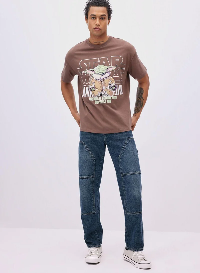 DeFacto Oversize Fit Star Wars Licensed Crew Neck Printed