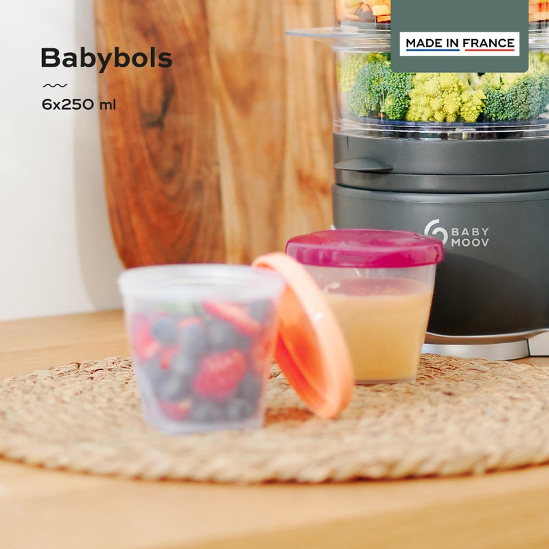 Babymoov Baby Food Jars, Set of 6 (8oz Each) Storage Containers, BPA-Free Leakproof Silicone Lids, Microwave, Freezer & Dishwasher Safe, Perfect Meals & Snacks, Baby Registry Essential - Image 2