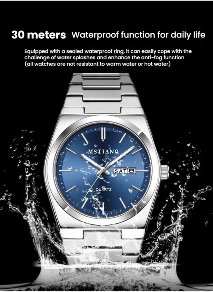 MSTIANQ Watches for Men Stainless Steel Quartz Water-Resistant Men's Watch  - Image 3