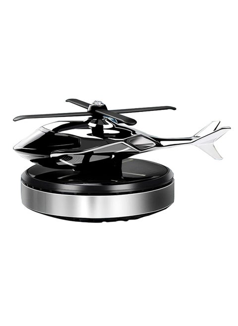Car Air Freshener, Helicopter Solar Energy Rotating Aromatherapy Diffuser, Aviation Al Alloy Interior Decoration, Solar-Powered Car & Home Diffuser (Silver) - Stylish Aromatherapy for Vehicle and Home Spaces