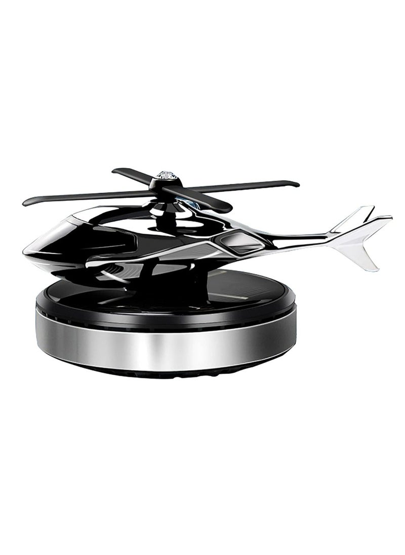 TIGER Car Air Freshener, Helicopter Solar Energy Rotating Aromatherapy Diffuser, Aviation Al Alloy Interior Decoration, Solar-Powered Car & Home Diffuser (Silver) - Stylish Aromatherapy for Vehicle and Home Spaces  - Image 1