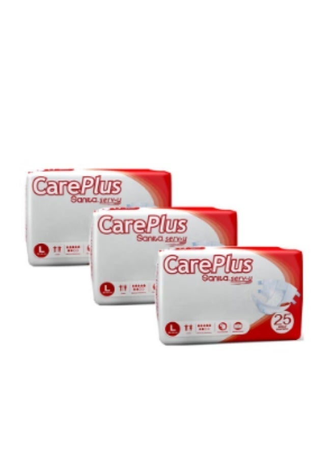 كير بلس حفائظ سانيتا كير بلس للبالغين – مقاس كبير، عبوة اقتصادية 75 حفاضة بامتصاص فائق وحماية مضمونة - Image 2