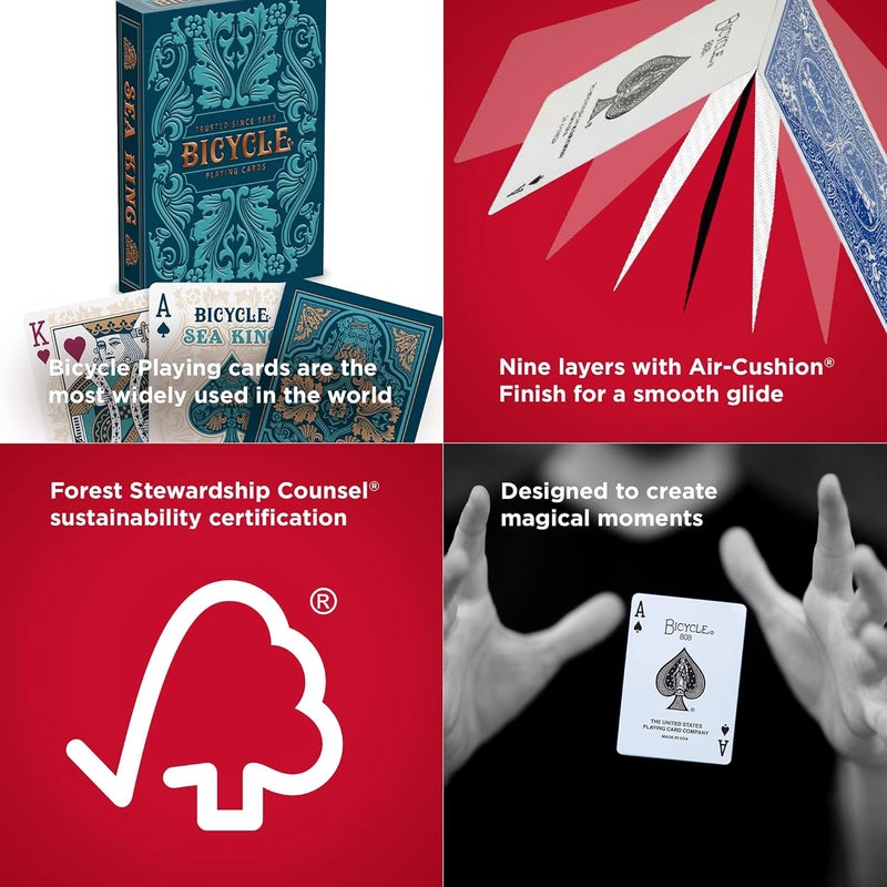 Bicycle Sea King Playing Card Game for All Ages,Pack of 1 - Image 3