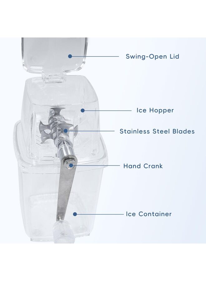 Ice Machine, Ice Shaver Cocktails, Manual Snow Cone Crusher, Shaved Ice Maker Machine for Snow Cones and Drinks - Image 2