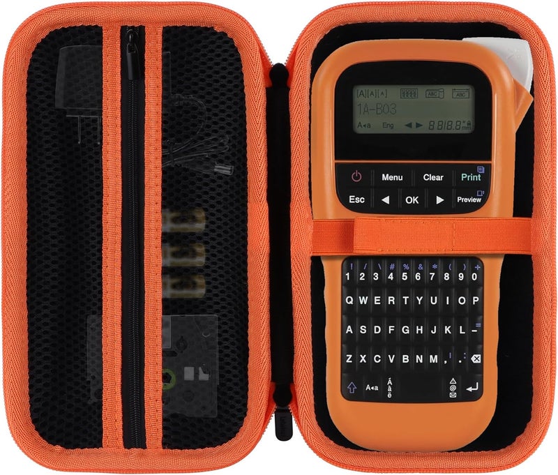 Lebakort Hard Protective Case for Brother P-Touch PTH110 Monochrome Labelling Device Black + Orange - Image 1