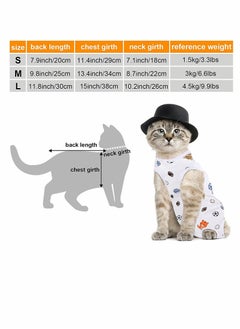 SYOSI 4 PCS Cat Recovery Suit Cat Surgery Recovery Suit Kittens Physiological Clothes Cotton Breathable Cat Clothes for Abdominal Wounds or Skin Diseases - M  - Image 4