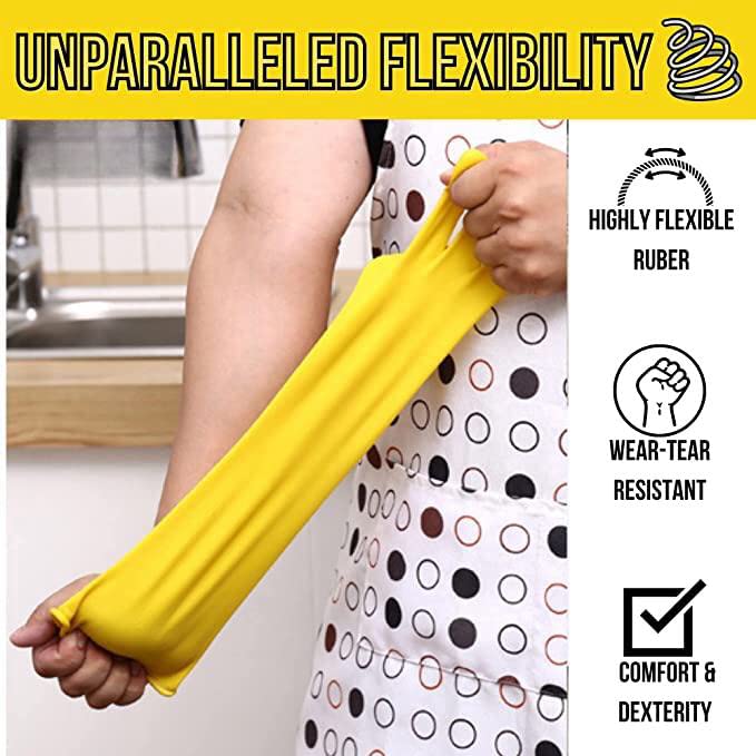 ETS Handpro ETSHandPro Thick and Heavy Duty Latex Rubber Long Garden Chemical Handling Industrial Lab Gloves for Home Garden and Farming Work 14 1 - Image 2