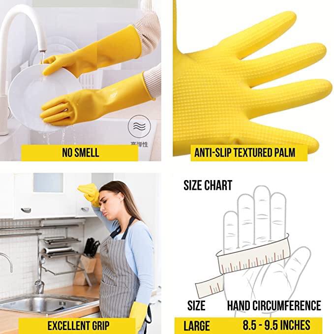 ETS Handpro ETSHandPro Thick and Heavy Duty Latex Rubber Long Garden Chemical Handling Industrial Lab Gloves for Home Garden and Farming Work 14 1 - Image 5