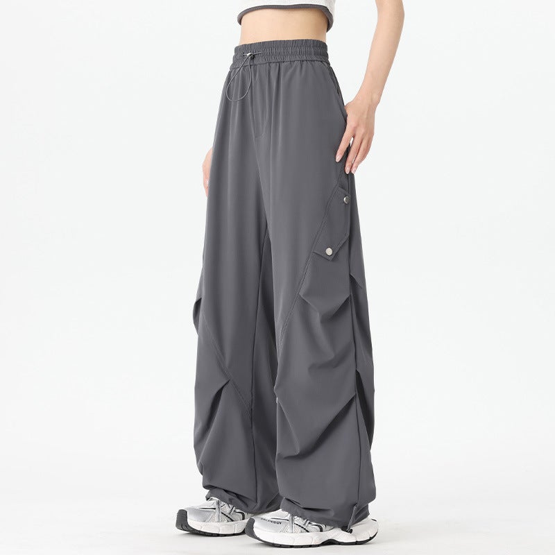 Woodpecker Outdoor Quick-Drying Waterproof Parachute Pants For Men And Women Casual Thin Ice Silk Loose Charge Pants - Image 1