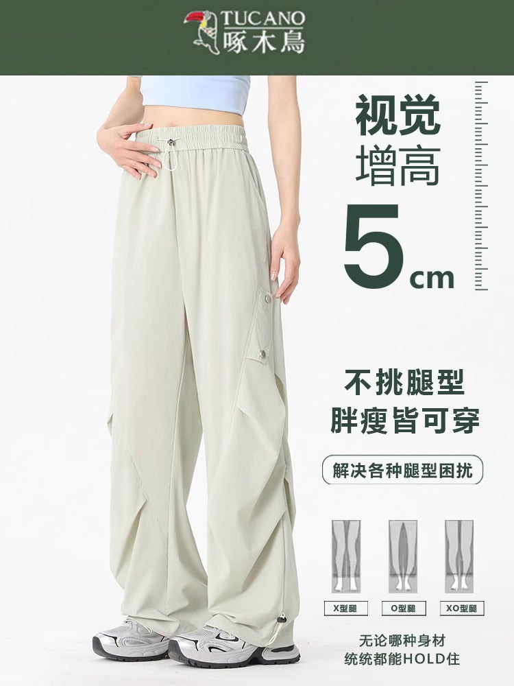 Woodpecker Outdoor Quick-Drying Waterproof Parachute Pants For Men And Women Casual Thin Ice Silk Loose Charge Pants - Image 5