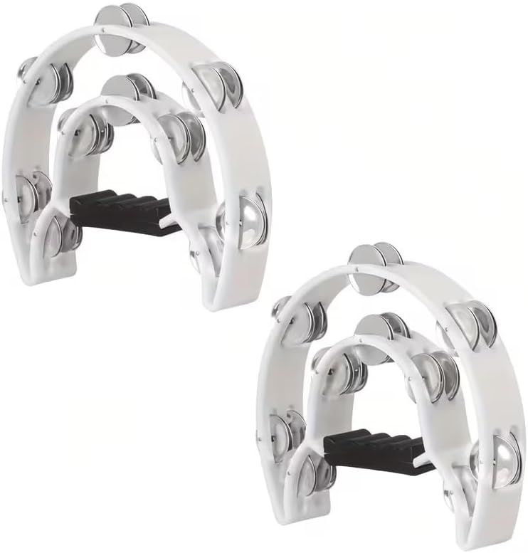 MegArya Double Row Metal Jingles Tambourine - Portable Percussion Instrument with Comfortable Handle - Image 2