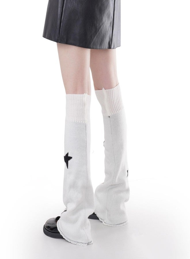 Marrywindix Y2K Leg Warmers Kawaii Knit Leg Socks Fashion Two Side Wear Leg Cover for Women Punk Girls Winter Accessories (white, One Size) - Image 5