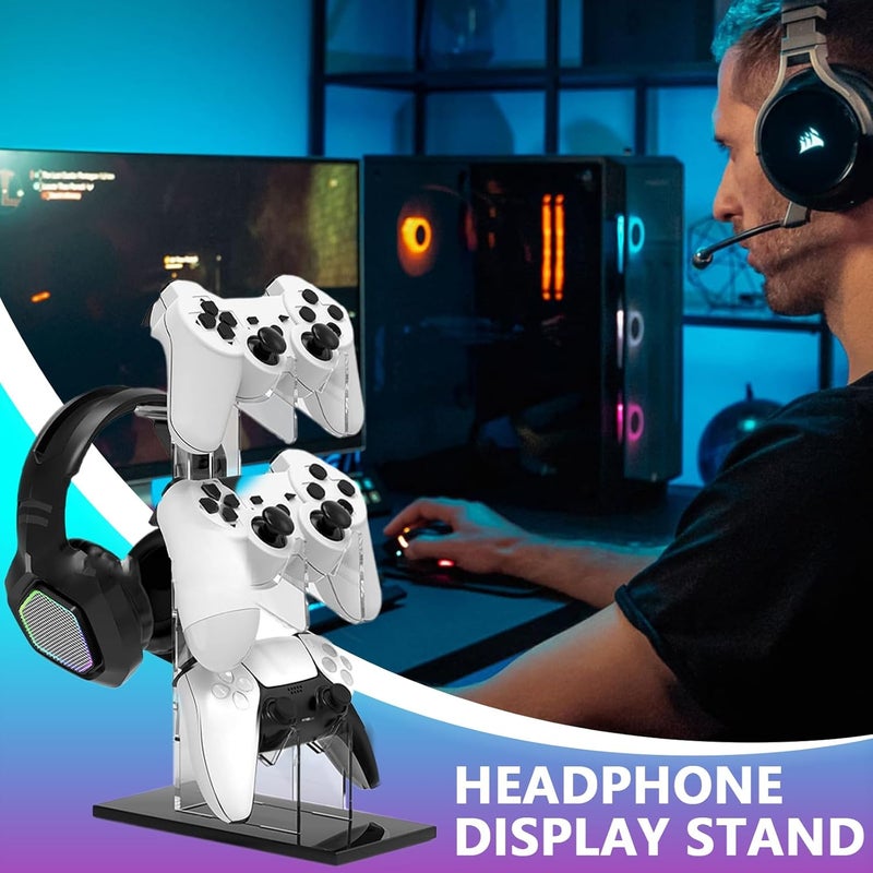 Black 3 Tier Vertical Game Console Headphone Stand Space Saving Display Shelves - Image 5