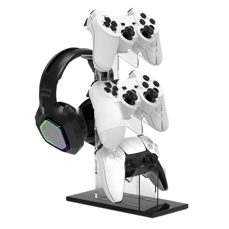 Black 3 Tier Vertical Game Console Headphone Stand Space Saving Display Shelves - Image 2