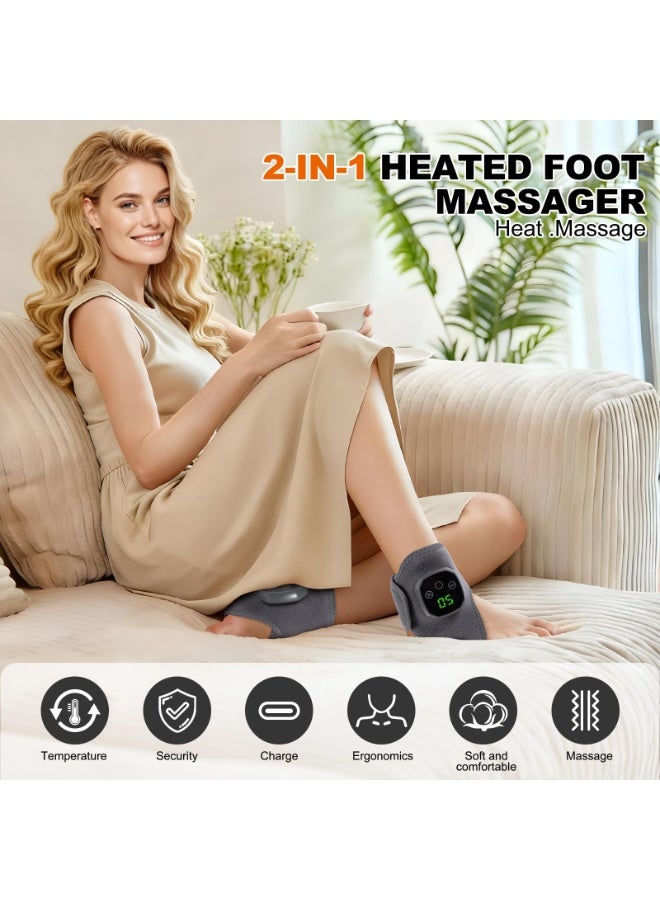Bukela 2PCS Foot Renew Triple Method Massager, 2 in 1 Foot Massager for Neuropathy, Feet Massage with 3 Vibration Mode & 4 Heat Levels, Wireless Portable Ankle Massager for Home or Travel Use - Image 2