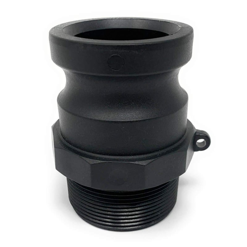 Gloxco Polypropylene Type F Cam and Groove Fitting, 2" Male Camlock Adapter x 2" Male NPT (CAM-20-F-PP) - Image 1