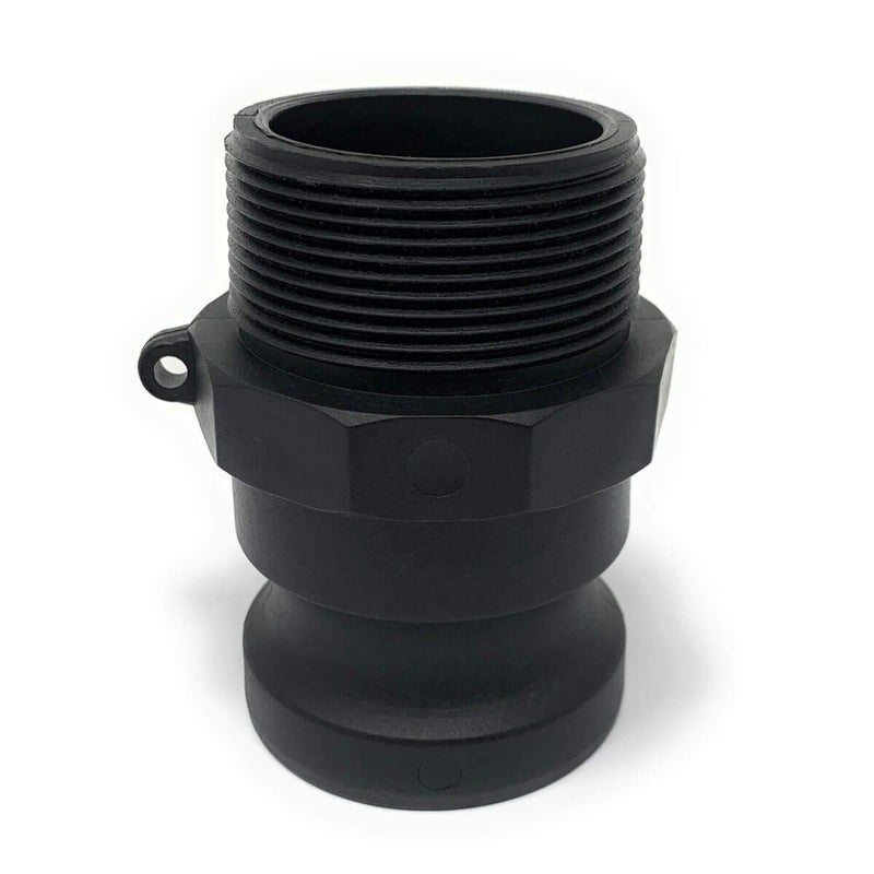 Gloxco Polypropylene Type F Cam and Groove Fitting, 2" Male Camlock Adapter x 2" Male NPT (CAM-20-F-PP) - Image 3