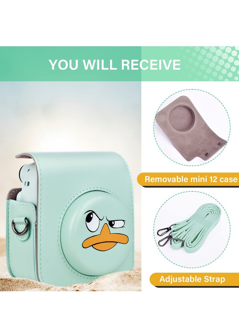 SYOSI Case for Fuji Instax Mini 12/Polaroid Mini 12, PU Leather Protective Case for Fujifilm Instax Mini 12 Instant Camera, Removable Case with Adjustable Shoulder Strap - Image 2