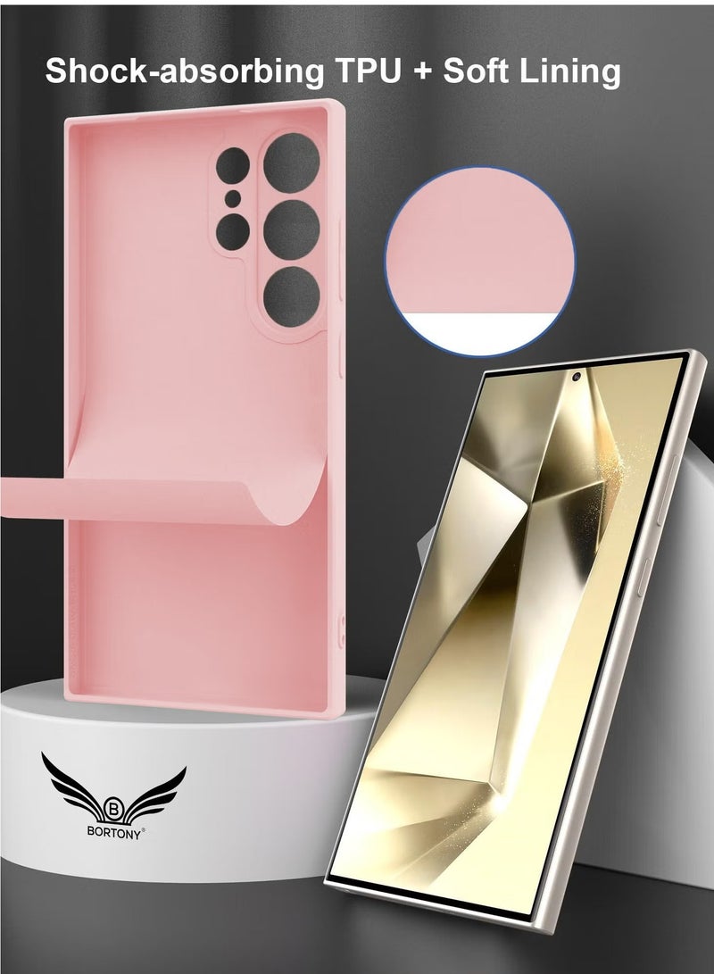 BORTONY Samsung S24 Ultra Case Liquid Soft Silicone Gel Rubber Galaxy S24 Ultra Cover Anti Scratch Military-Grade Drop-Proof Protective Case for Samsung Galaxy S24 Ultra 6.8 Inch - Image 3