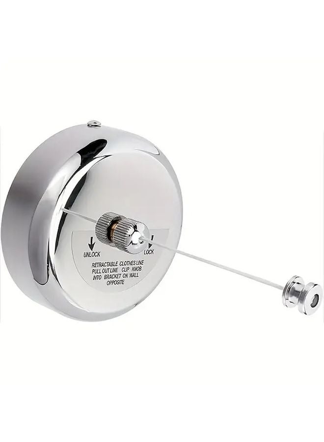 Adjustable 304 Stainless Steel Telescopic Clothesline Silvery Wall Mounted Indoor Outdoor - Image 2