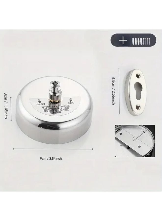 Adjustable 304 Stainless Steel Telescopic Clothesline Silvery Wall Mounted Indoor Outdoor - Image 1