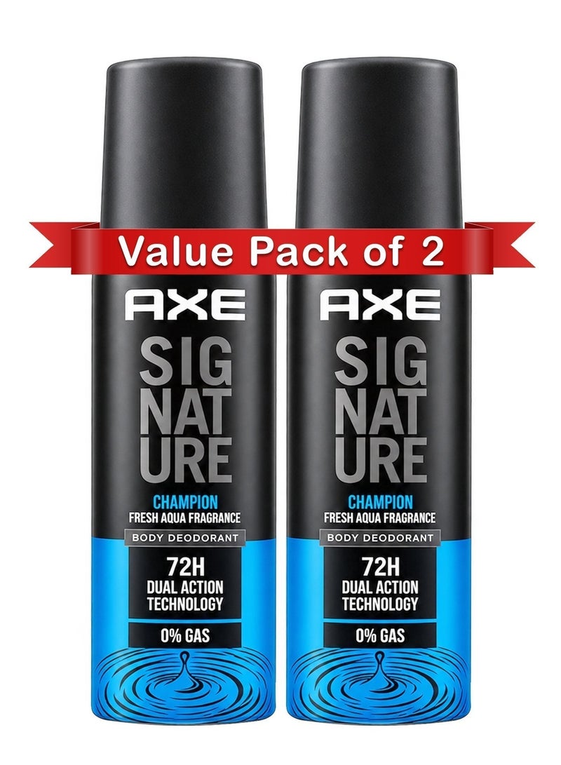 Axe Signature Champion Body Deodorant for Men, Fresh Citrus & Woody Fragrance, 122ml × 2 - Image 1
