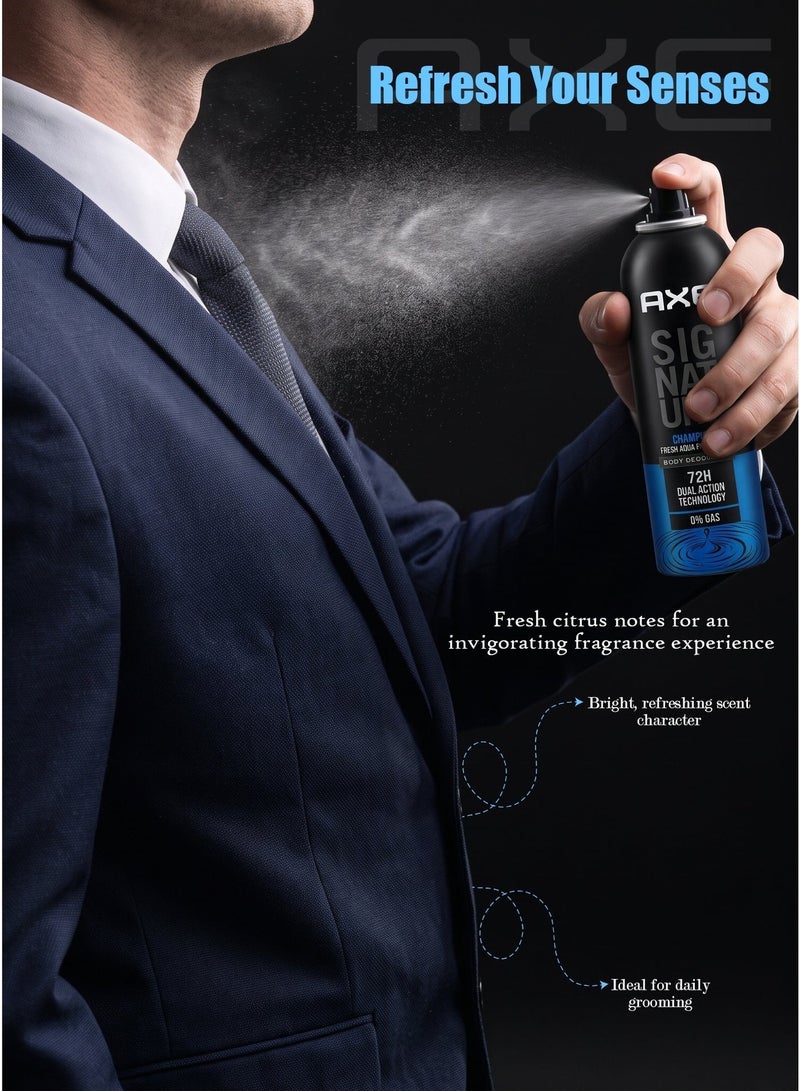 Axe Signature Champion Body Deodorant for Men, Fresh Citrus & Woody Fragrance, 122ml × 2 - Image 4