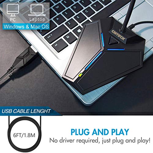 CMTECK USB Computer Microphone, Plug &Play Desktop Omnidirectional Condenser PC Laptop Mic, Mute Button with LED Indicator, Compatible with Windows/Mac, Ideal for YouTube, Skype, Recording, Games(1.8m /6ft) - Image 4