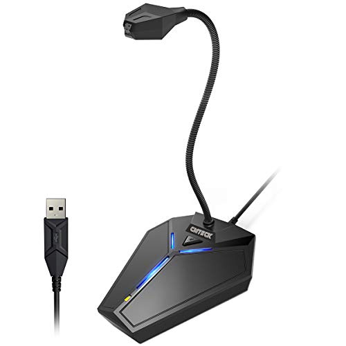 CMTECK USB Computer Microphone, Plug &Play Desktop Omnidirectional Condenser PC Laptop Mic, Mute Button with LED Indicator, Compatible with Windows/Mac, Ideal for YouTube, Skype, Recording, Games(1.8m /6ft) - Image 1