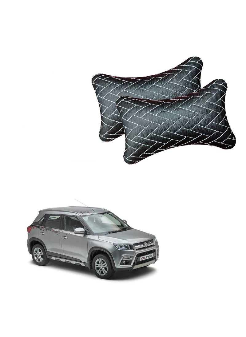 Adroitz Adroitz Black Car Cushion in ZigZag Design Material Leatherette_513  - Image 1