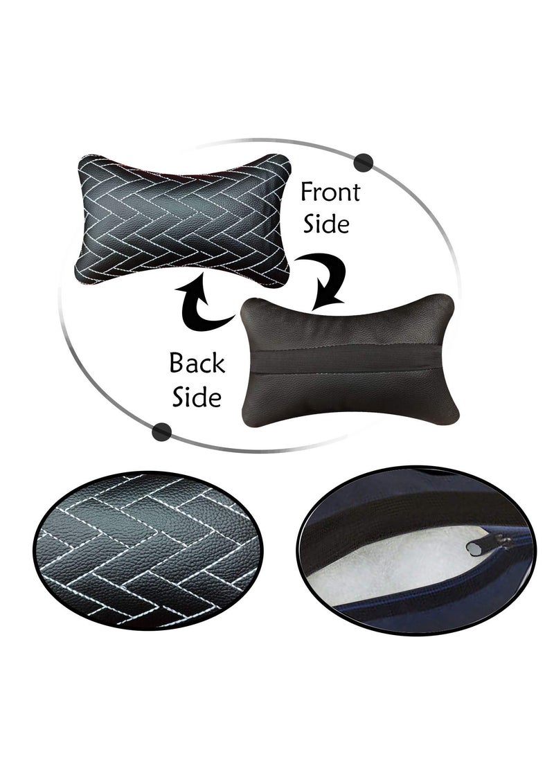 Adroitz Adroitz Black Car Cushion in ZigZag Design Material Leatherette_513  - Image 5