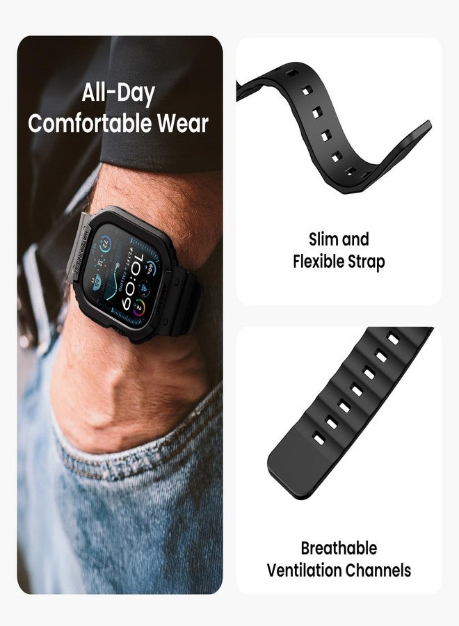 amBand Rugged Case with Band for Apple Watch Series 10 11 46mm, Shockproof & Protective Sport Bumper Cover, Lightweight & Comfortable Strap for Men & Women, Matte Black - Image 4