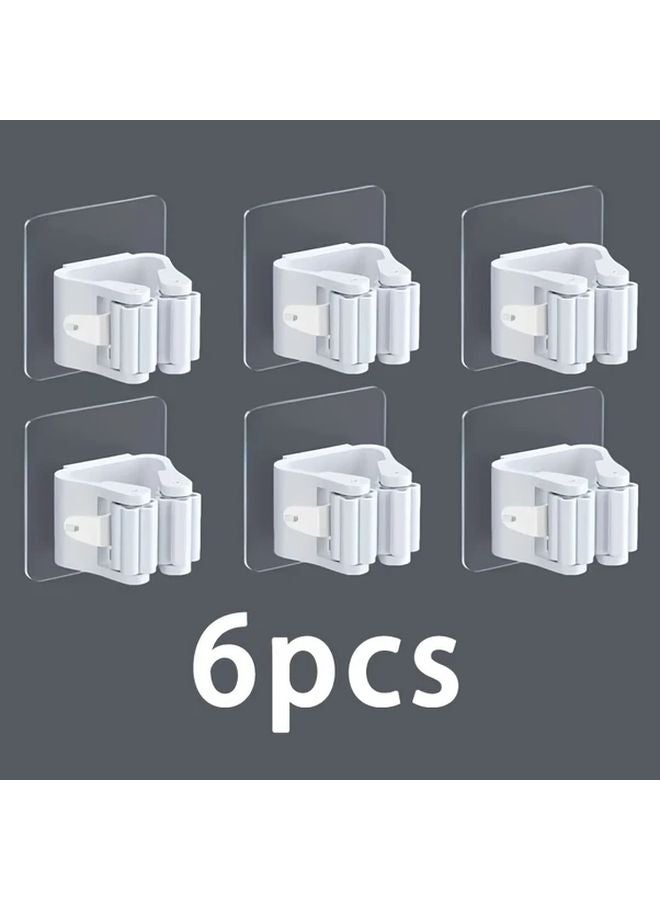 خطافات حائط بيضاء ثقيلة متينة 6 قطع منظِّم توفير مساحة بدون حفر - Image 3