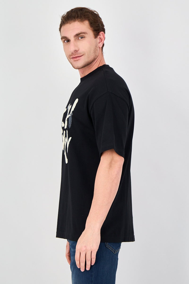 Ketch Men Crew Neck Short Sleeve Brand Logo T-Shirt, Black - Image 2