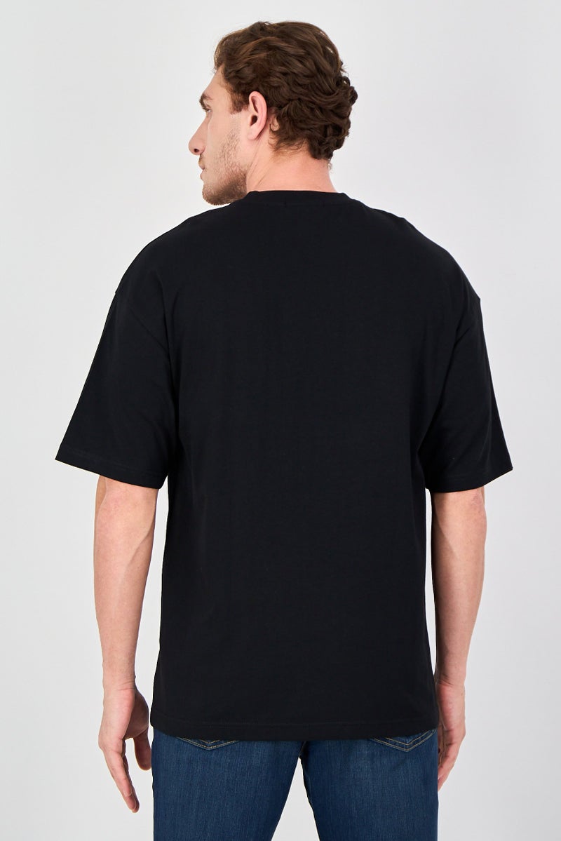 Ketch Men Crew Neck Short Sleeve Brand Logo T-Shirt, Black - Image 3