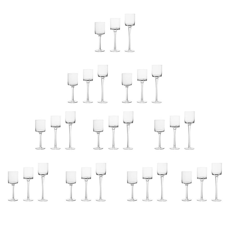3Pcs A Set Elegant Tea Light Glass Candle Holders Wedding Table Centrepiece Suitable for Candles Under 6cm 236 in Diameter 1SET Clear